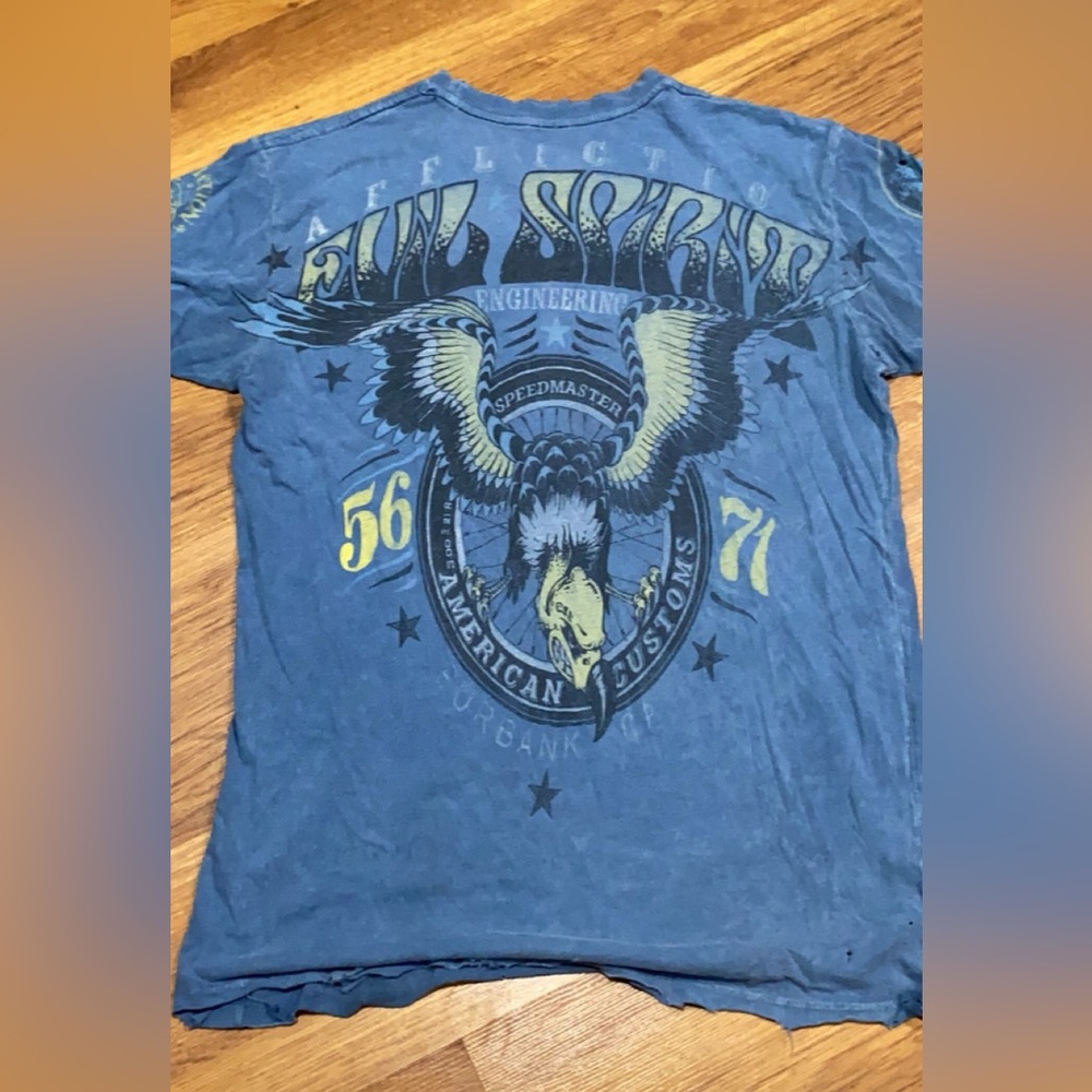 Mens Affliction THIN Evil Spirit Engineering T-shirt